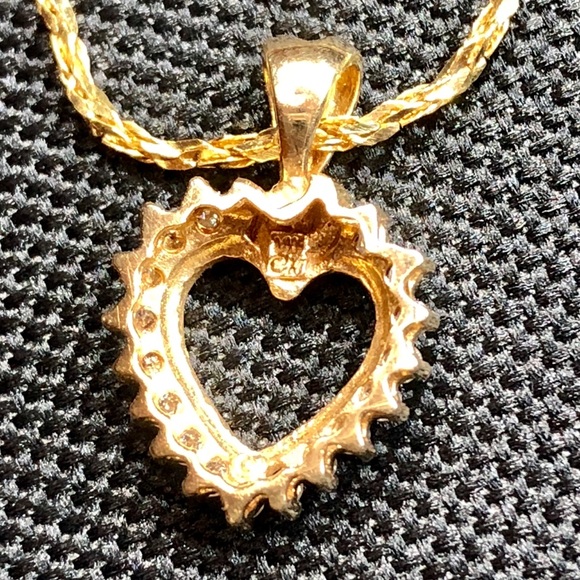 14k ❤️ pendent Chain .25carat natural💎Certificate - Picture 3 of 8